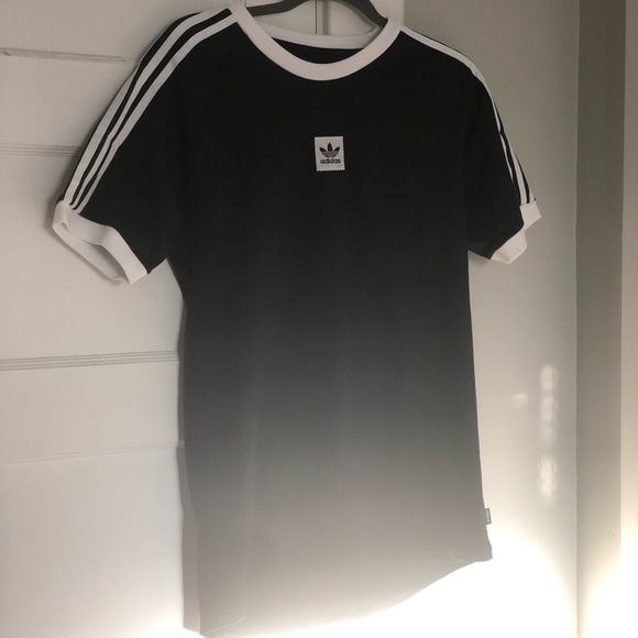 ADIDAS BLACK/WHITE 3-STRIPES AUTHENTIC TEE - Picture 4 of 5